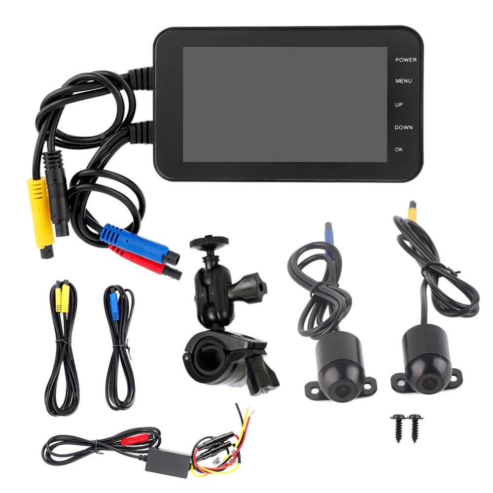 4 Inch Motorcycle DVR 1080P Waterproof WiFi Front &amp; Rear Camera Driving Video Recorder Dash Cam