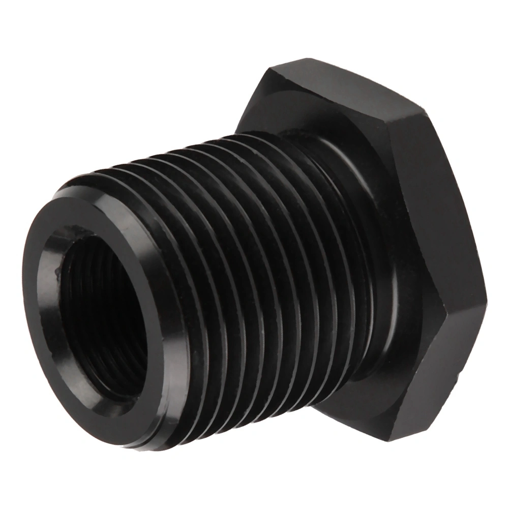 BuyWeek Black Steel Aluminum Automotive Oil Filter Threaded Adapter 3/16-16-1/2-28