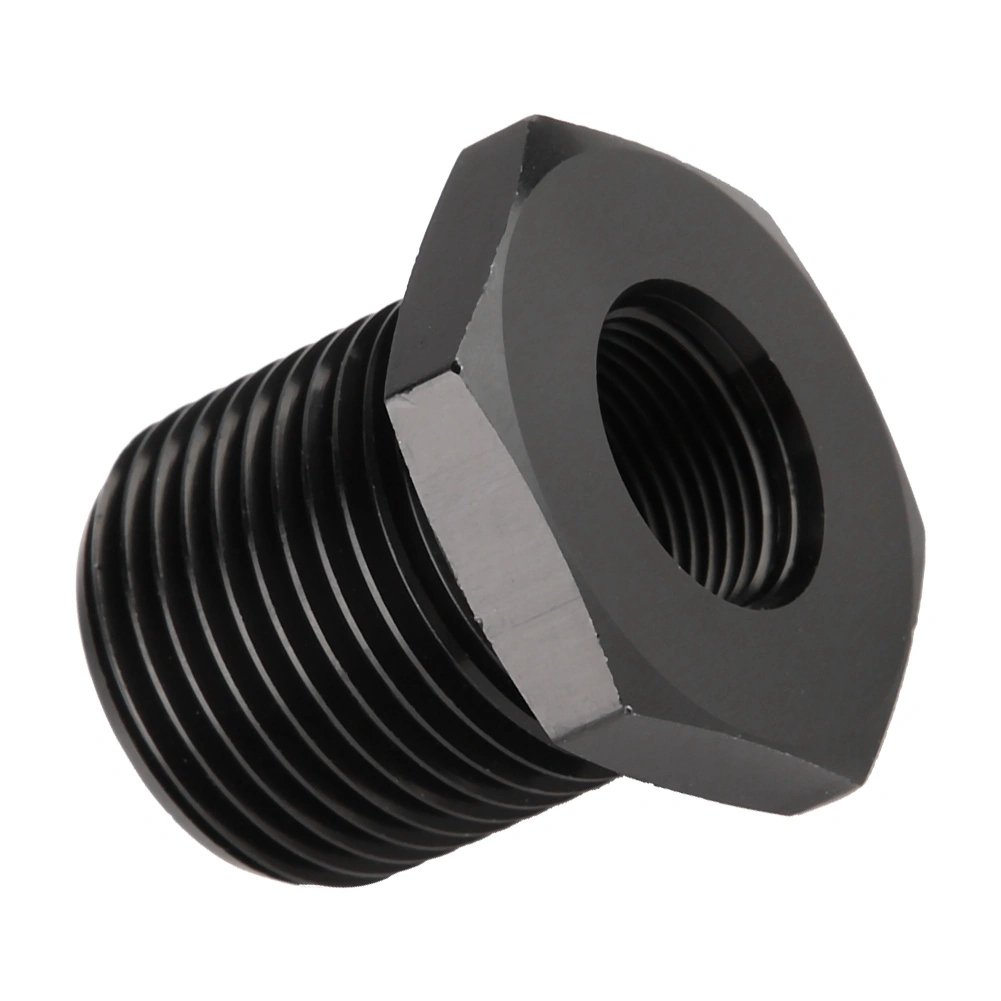BuyWeek Black Steel Aluminum Automotive Oil Filter Threaded Adapter 3/16-16-1/2-28