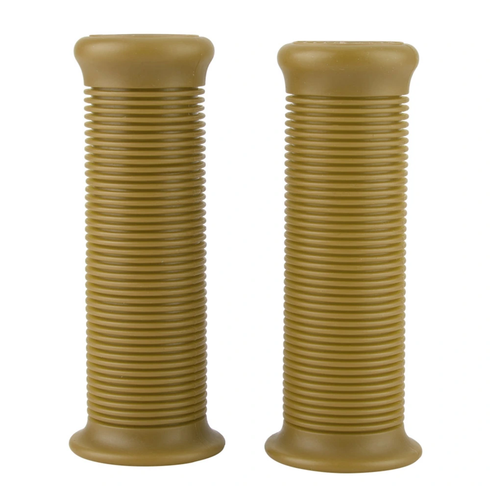 Pair of 1inch 25mm / 1.1inch 28mm Universal Motorcycle Vintage TPU Handle Handlebar Grip Sauce Yellow