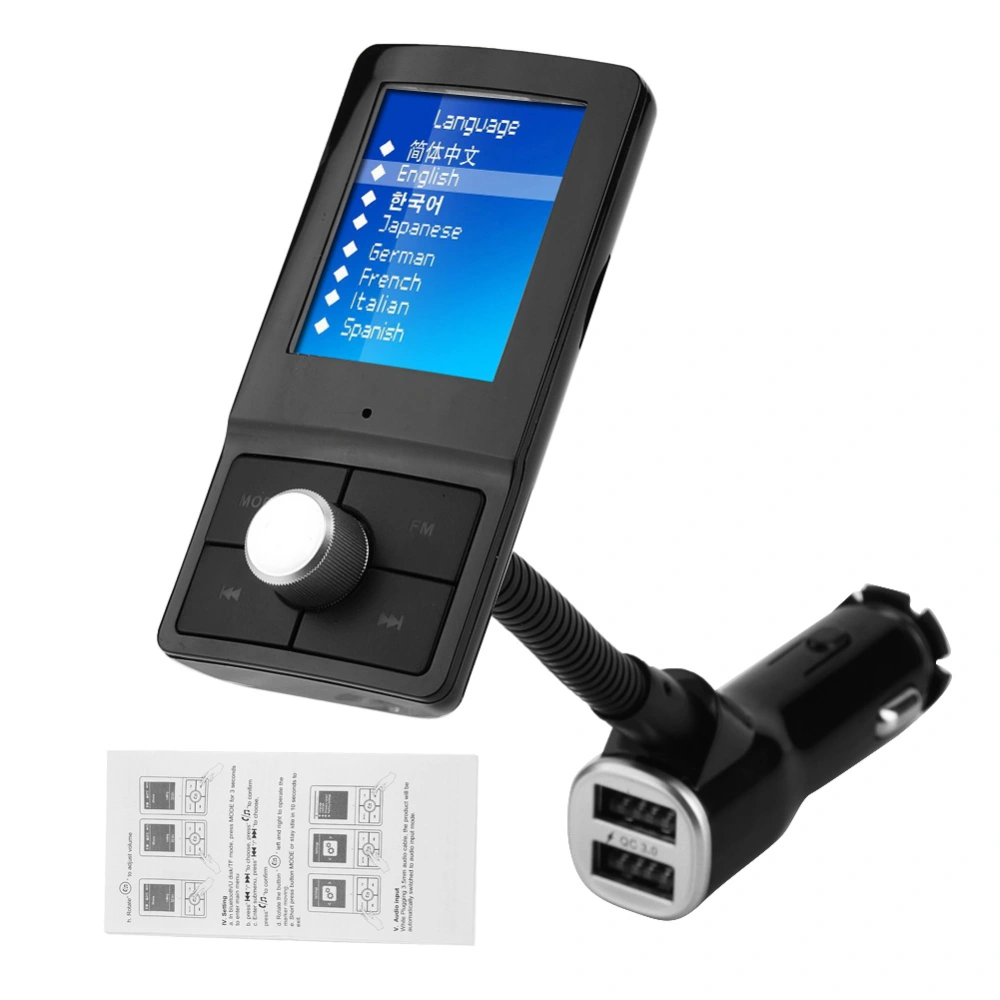 BuyWeek Bluetooth Wireless Handsfree Calling Car Kit MP3 BT Player FM Transmitter Fast Charging