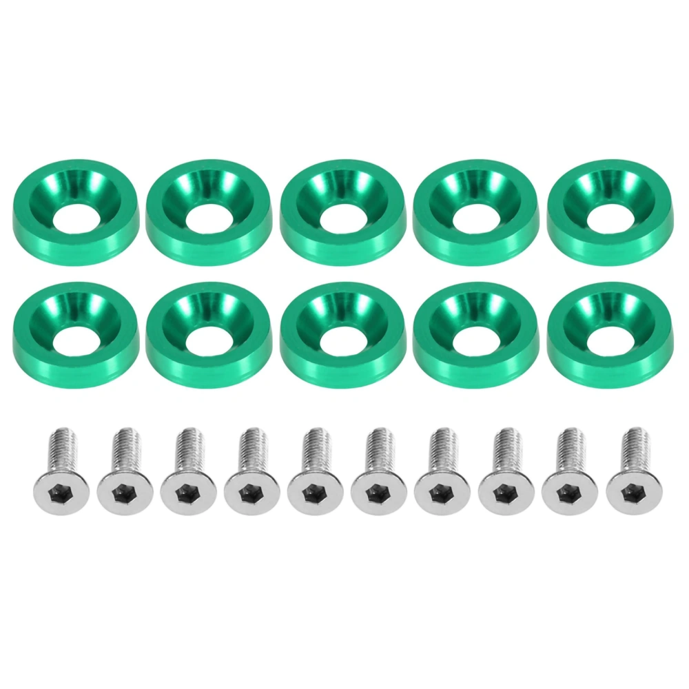 BuyWeek Car Modification M6 Gasket Bolt License Plate Frame Decoration Screw (Green)