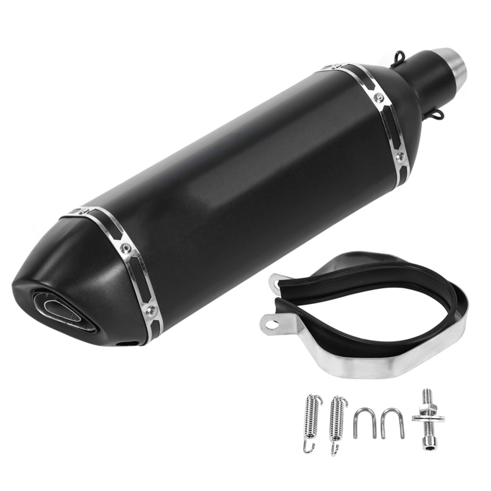 BuyWeek Motorcycle Fashion Black Universal 51mm Slip on Exhaust Muffler Rear Pipe Tailpipe