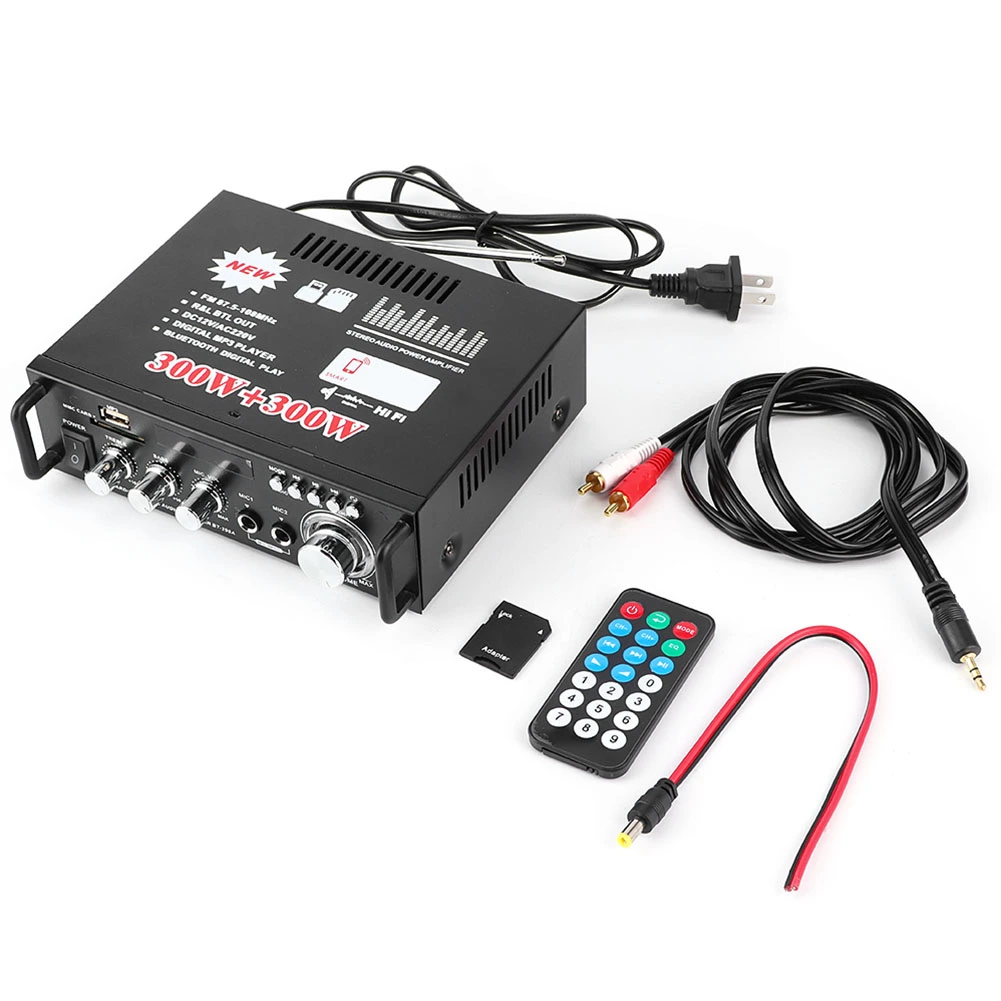 BuyWeek Car 12V Digital Remote Control Audio AMP Bluetooth HiFi Stereo Power Amplifier