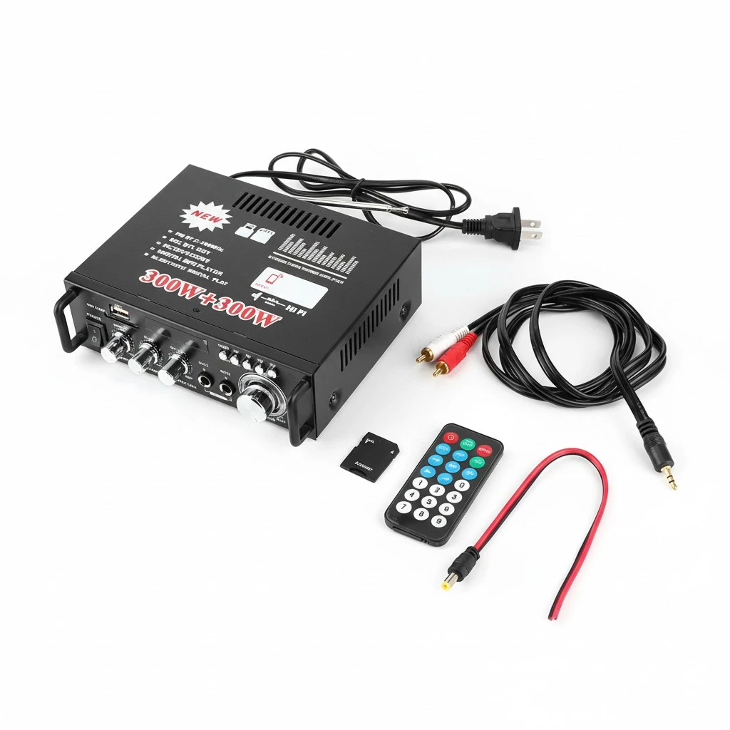 BuyWeek Car 12V Digital Remote Control Audio AMP Bluetooth HiFi Stereo Power Amplifier