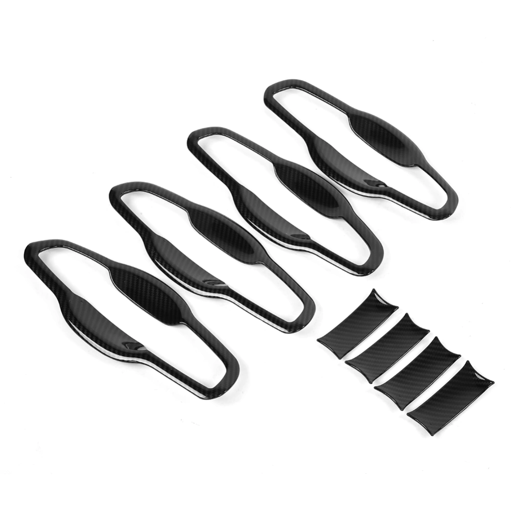 BuyWeek 8 pcs Car Carbon Fiber Style Door Handle Bowl Frame Trim for Honda CRV 2017