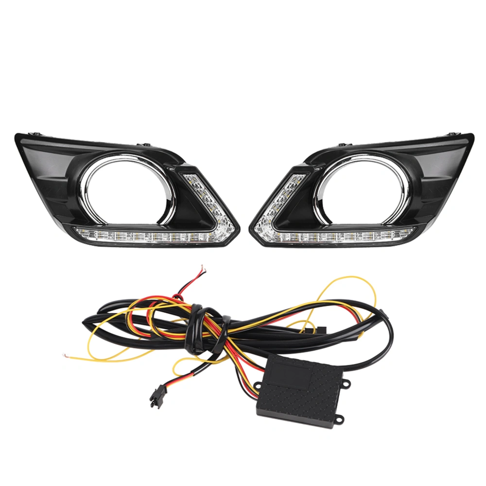 1Pair Car Daytime Running Light Turn Signal 2‑Color DRL LED Fog Lamp for Rogue 14‑15