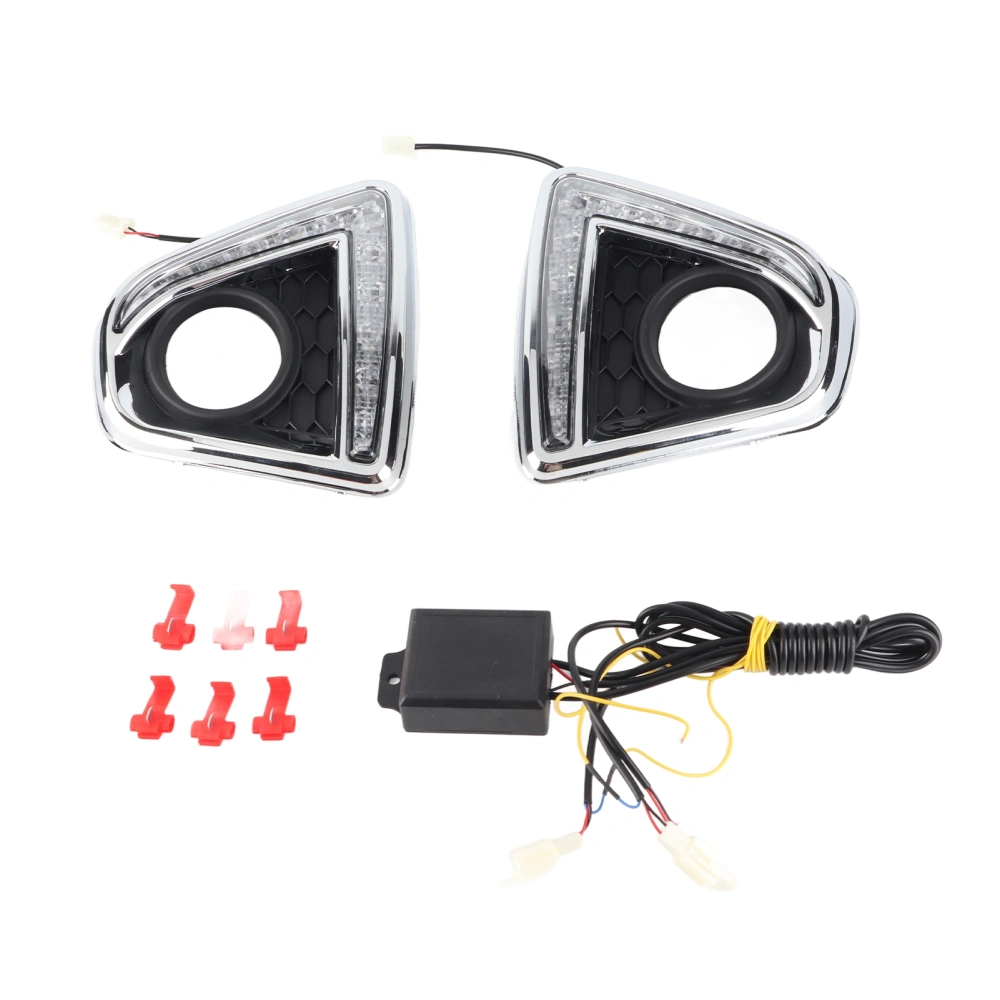 1 Pair Car Daytime Running Light Turn Signal DRL LED Lights Fog Lamp Cover for CX‑5 12‑15