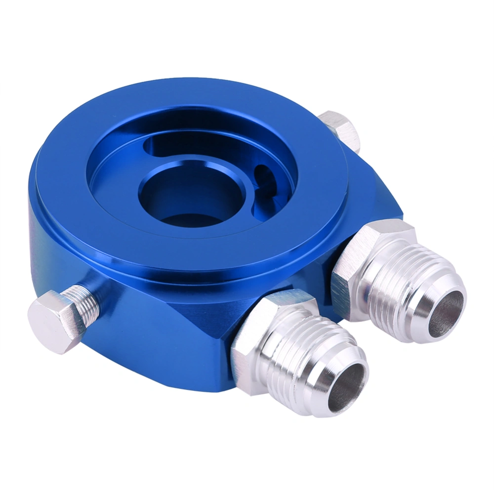 M20 x 1.5 Aluminum Oil Filter Cooler Sandwich Plate Adapter 1/8 NPT Oil Cooler Kit Blue