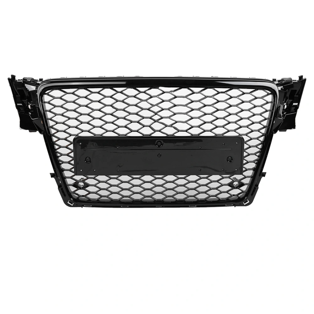 BuyWeek For RS4 Style Front Sport Hex Mesh Honeycomb Hood Grill Gloss Black for A4/S4 B8 09‑12