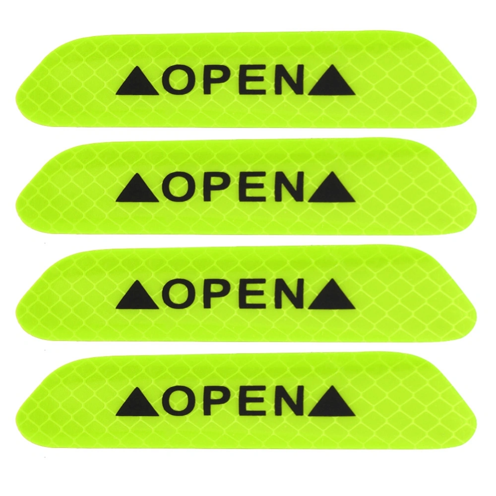 BuyWeek 4Pcs Self adhesive Car Door Reflective Warning Decal Safety Strip Stickers Sign(Green)