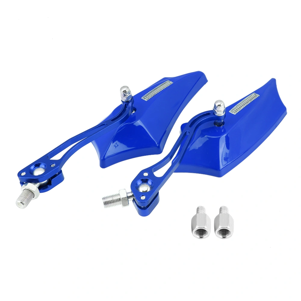 1 Pair of 10mm 8mm Universal Motorcycle Scooter Aluminum Alloy Side Rear View Mirrors Blue