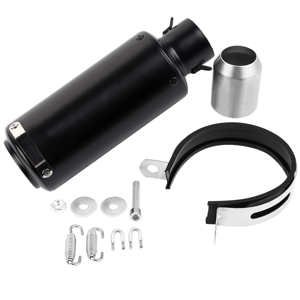 Motorcycle Exhaust Muffler Tailpipe Tail Pipe Tip Stainless Steel Universal Black