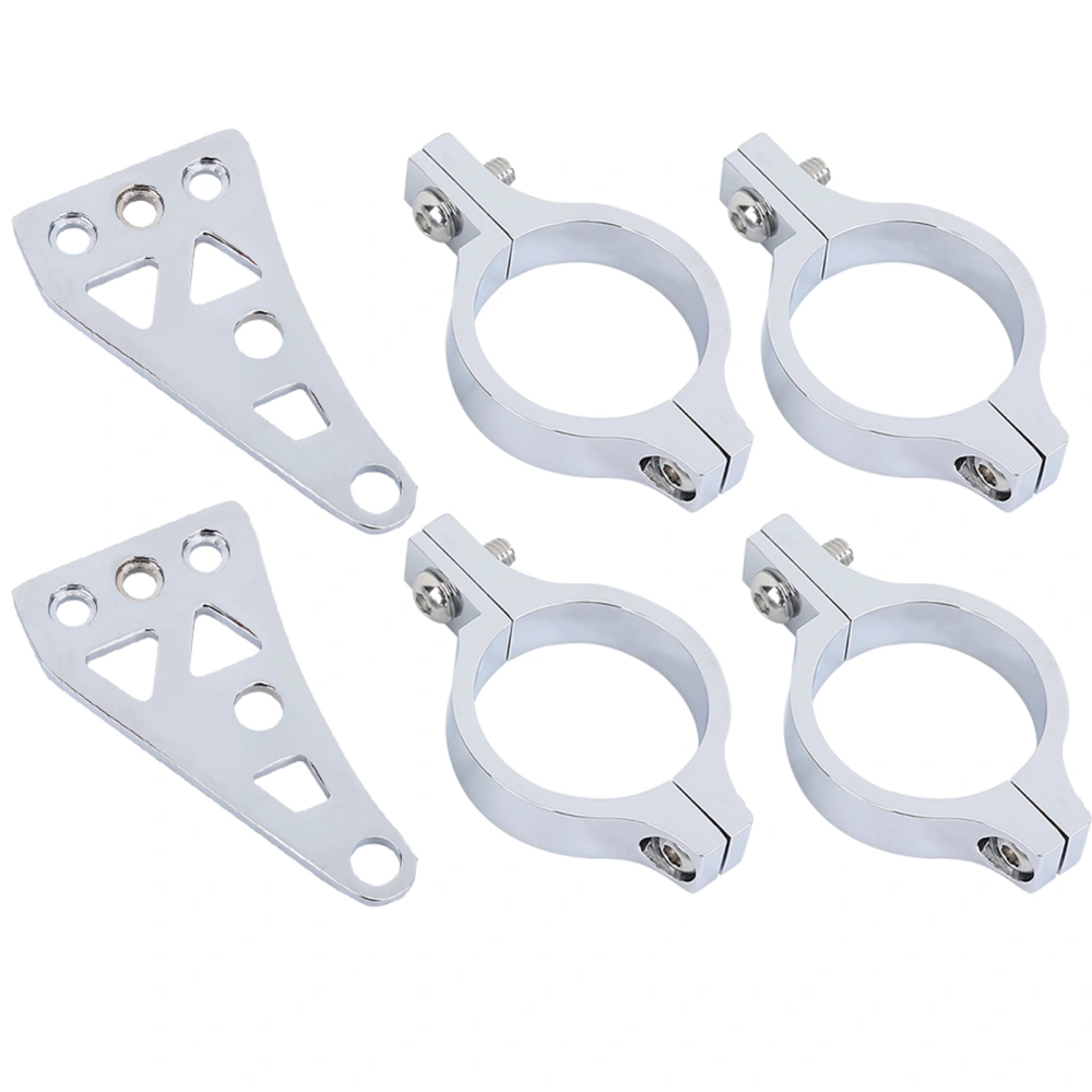 BuyWeek 1 Pair of 39mm Aluminum Alloy Motorcycle Motorbike Headlight Fork Mounting Brackets Silver