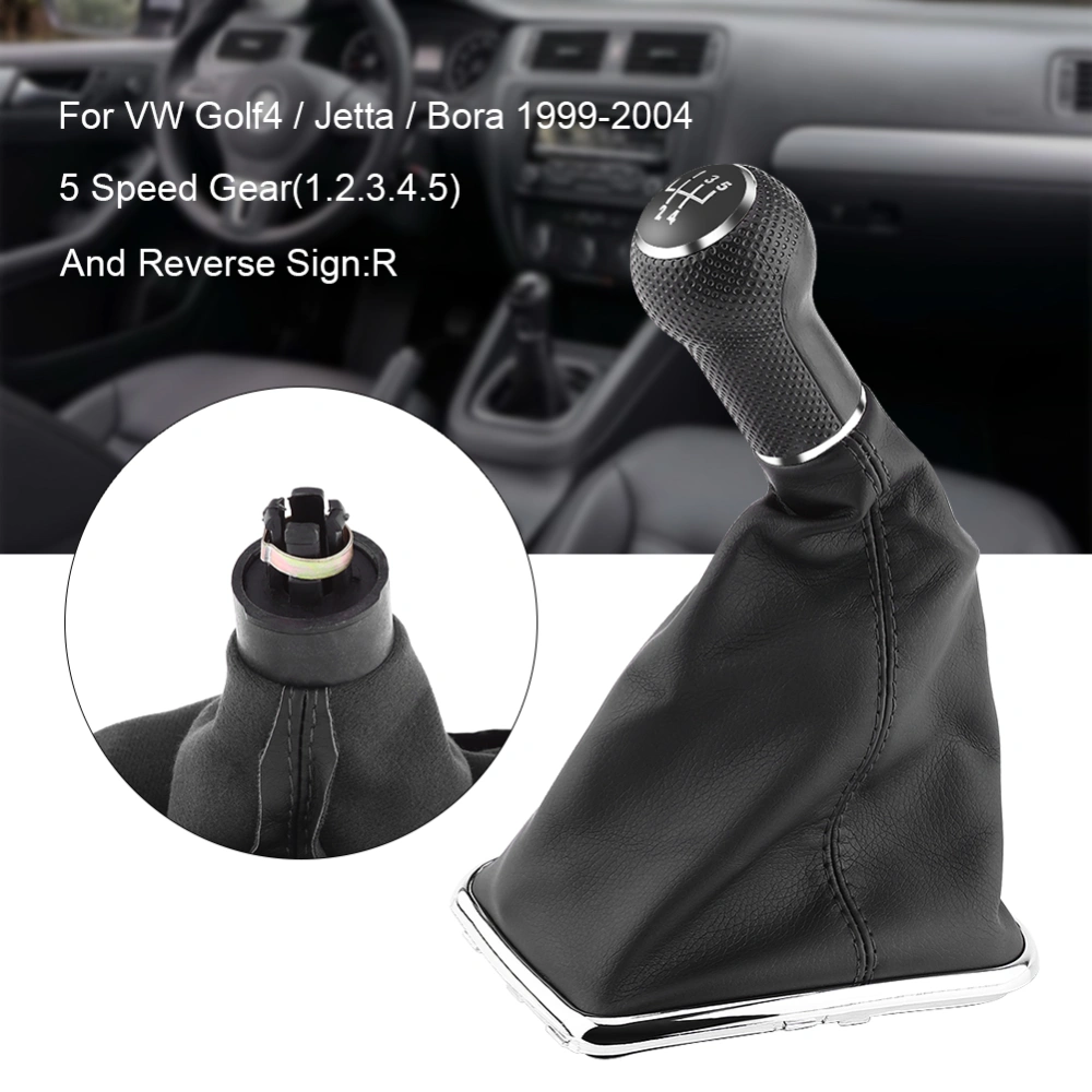 BuyWeek 5 Speed Car Gear Shift Knob Gearstick Gaiter Boot Kit For Golf4/Jetta/Bora 1999-2004