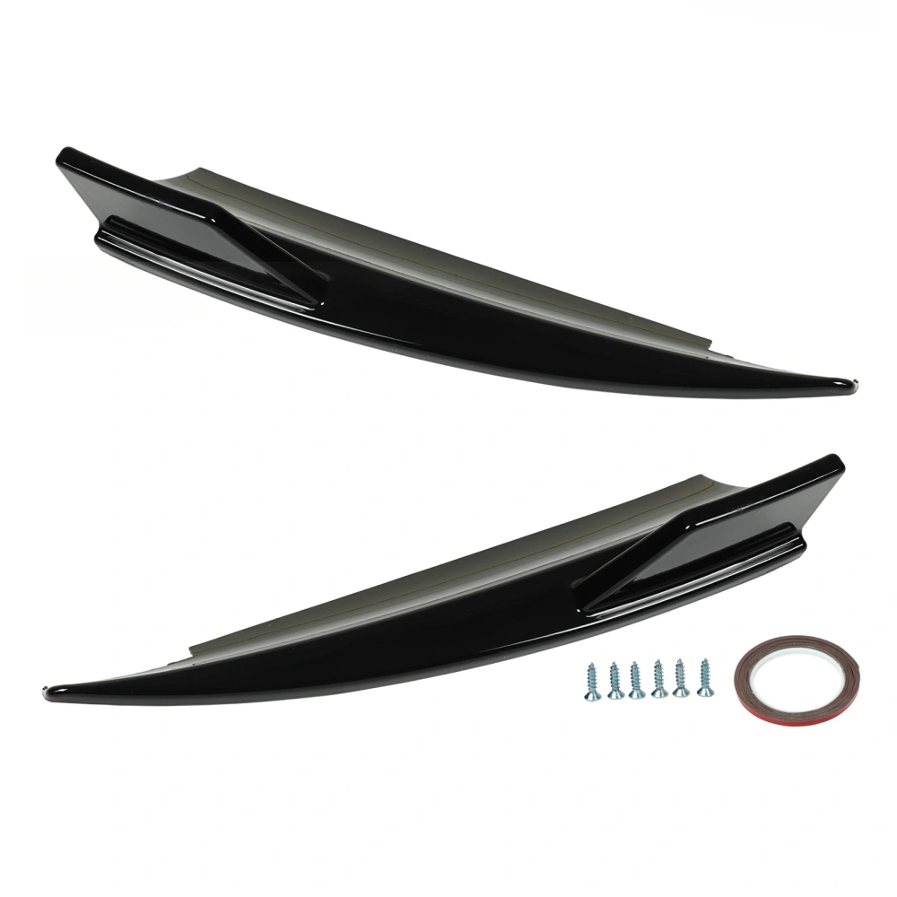 2pcs Rear Bumper Side Splitters Left and Right Bright Black Replacement for Benz CLA‑Class C117 CLA45 AMG Line 2013‑2019