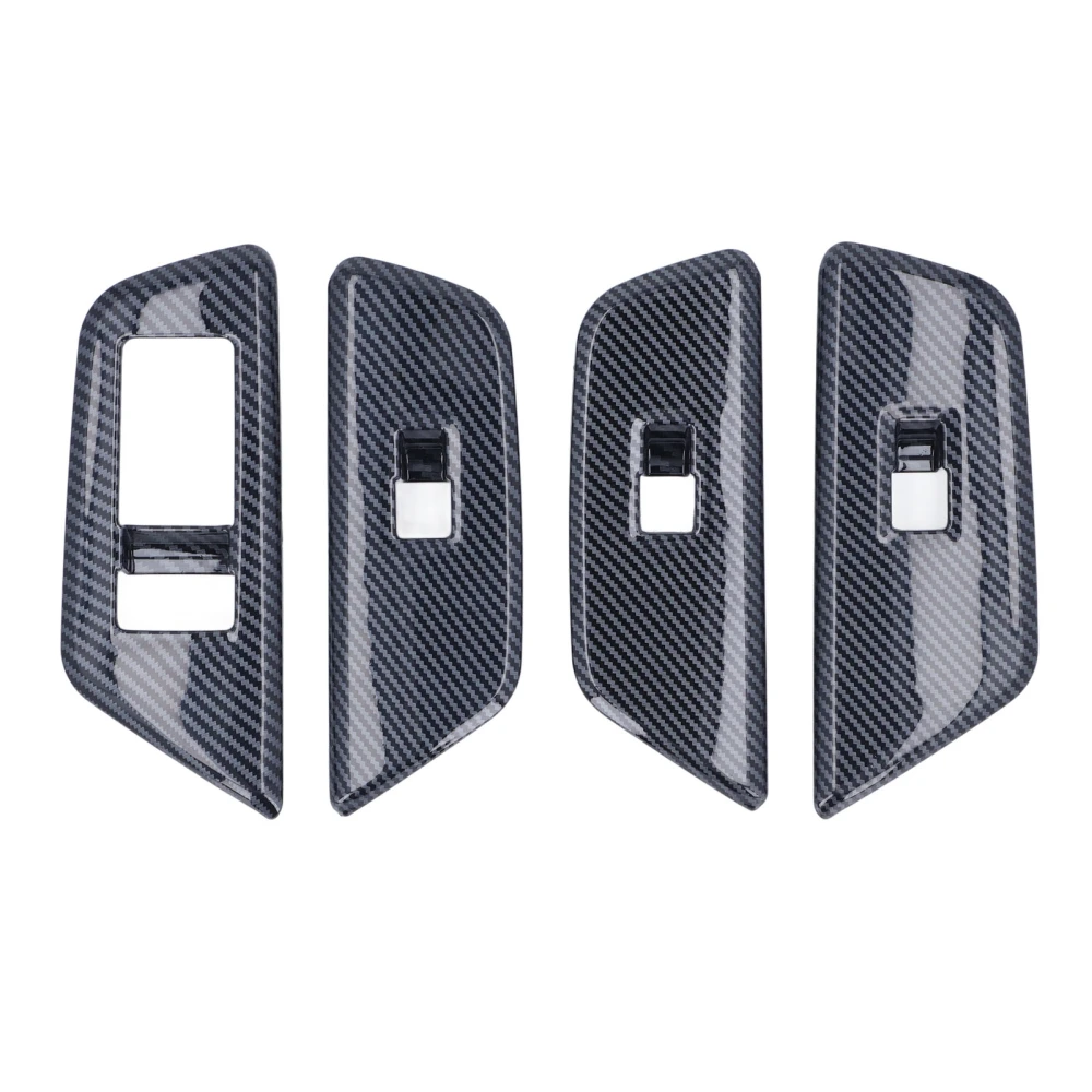 4PCS Window Lifter Cover Sticker Carbon Fiber Style Smooth Surface Decoration Trim Fit For ID.6X 2021 to 2022