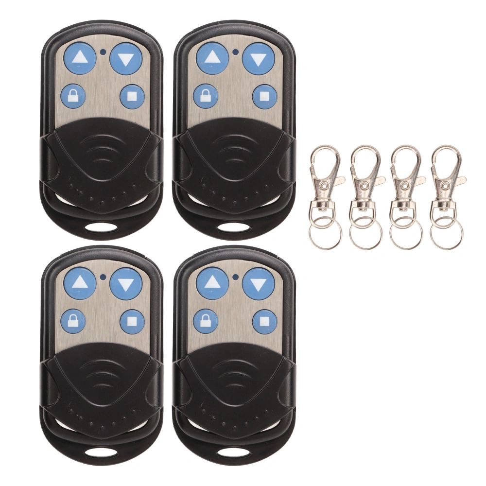 4Pcs 433MHz Garage Door Opener Waterproof Cloning Remote Control with Keychains for Electric Rolling Doors Gates