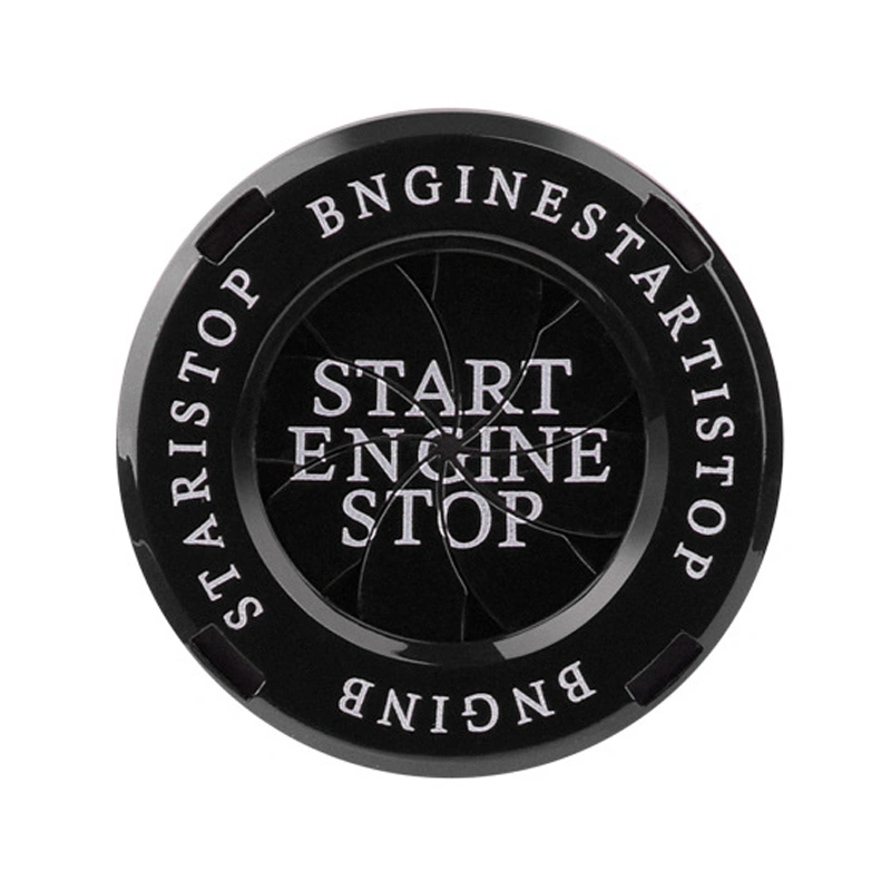 BuyWeek Engine Start Stop Button Cover Protective Anti Scratch Spin Design Universal One Key Start Button Trim Black