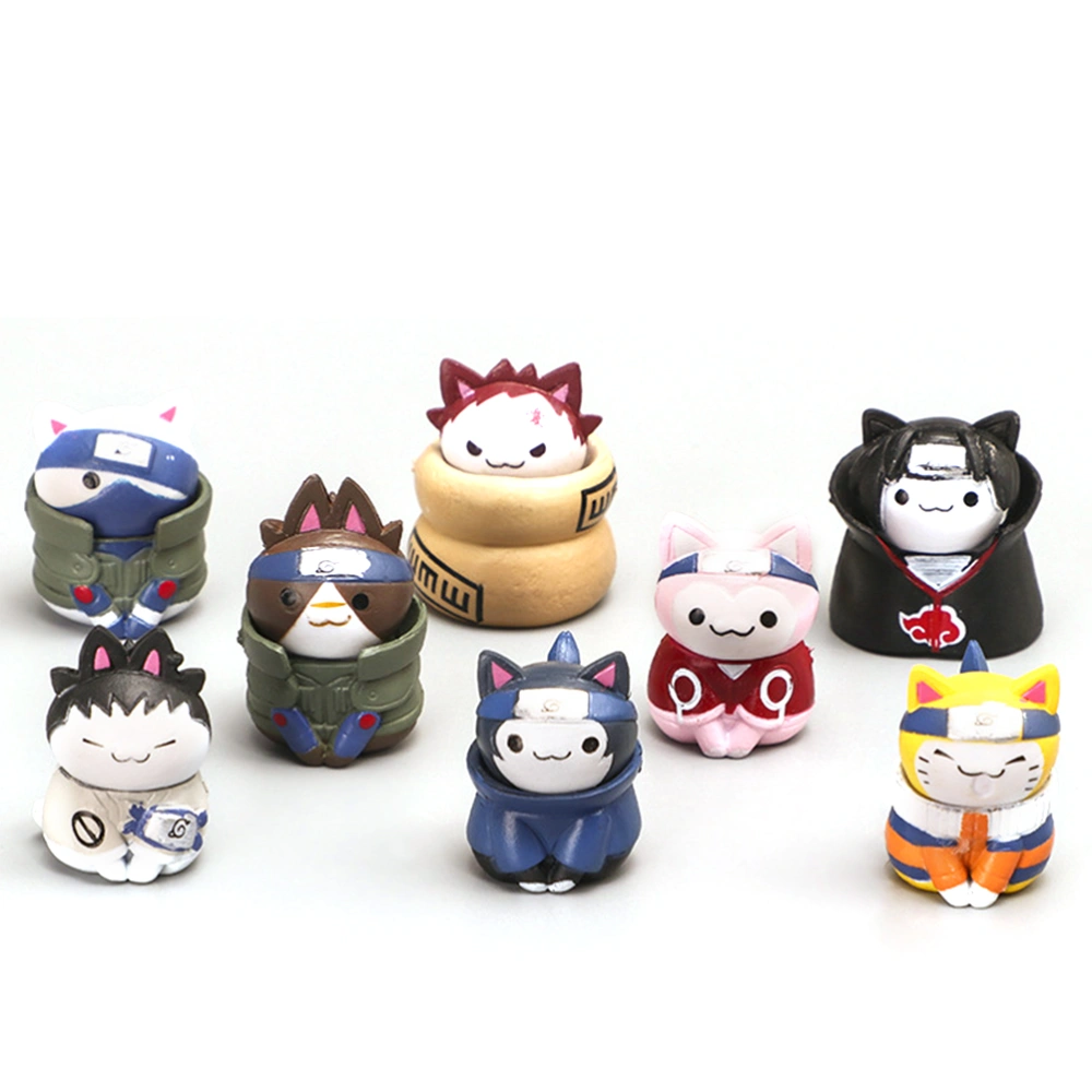 8 Pcs/Set Cat Action Figure Anime Decoration Collection Figurine Mini Toy Model for Children Gift