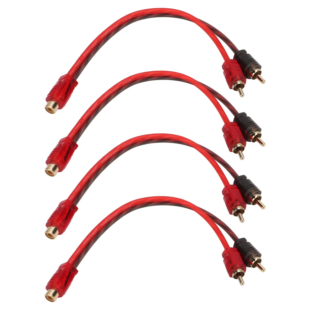 4PCS Car RCA 1 Female 2 Male Adapter Y Splitter Speaker Audio Cable 20cm Long for Device with 3.5mm Jack