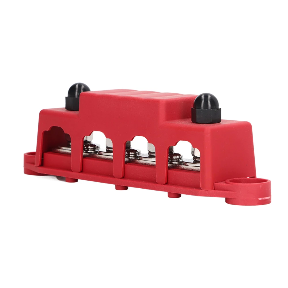 4 Stud Power Distribution Block with Cover 5/16in Weather Resistance 48VDC 250A for Car RV Marine