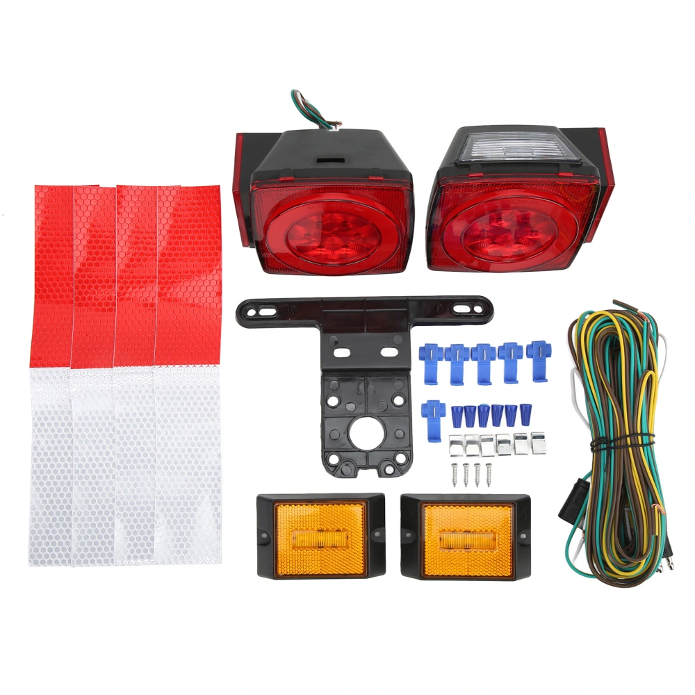 12V LED Trailer Light Kit Square Tail Lamp Red Lighting Sealed High Brightness for 80in Wide Truck Boat