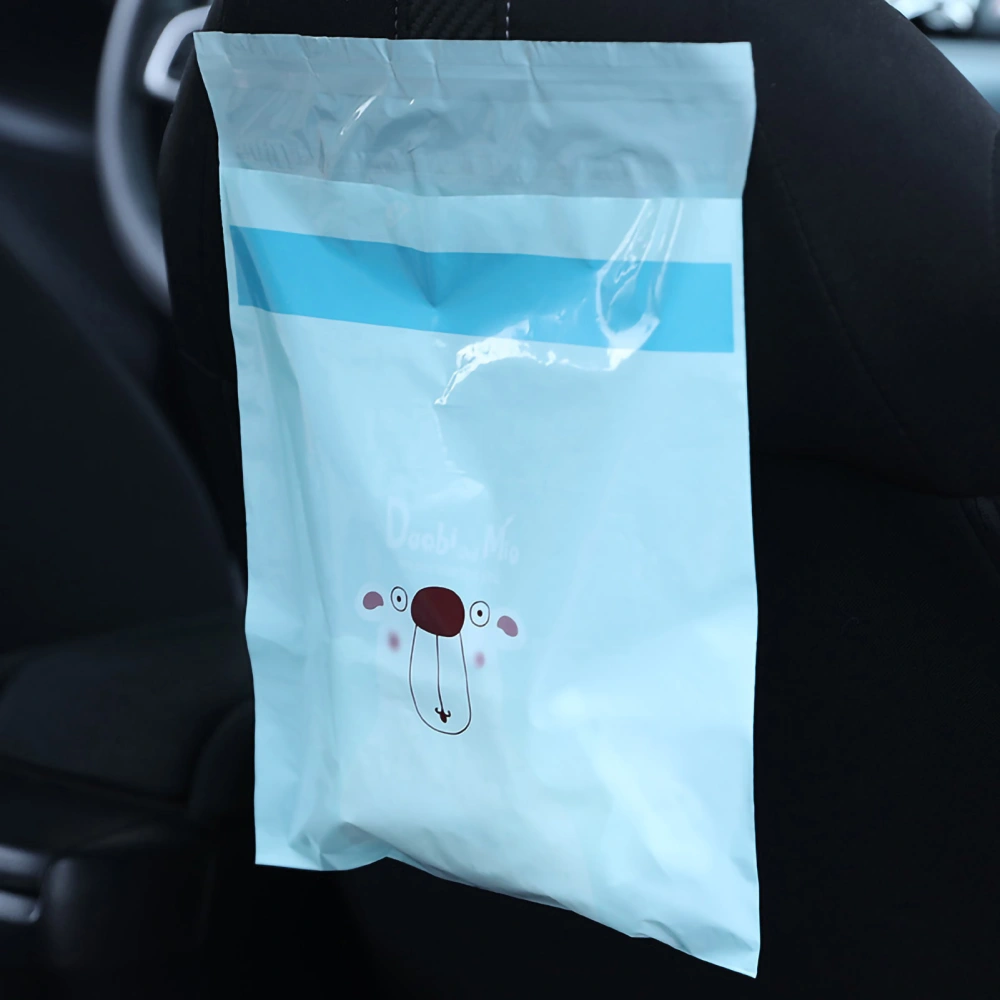 15pcs Portable Car Trash Bag Disposable Leakproof Garbage Bags Waterproof Self Adhesive Cleaning Bags for Vehicle KitchenBlue Bear