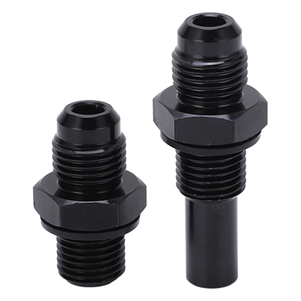 1Pair 6AN‑1/4NPS Transmission Oil Cooler Adapter Fitting Aluminium Alloy Rustproof BlackLong Type