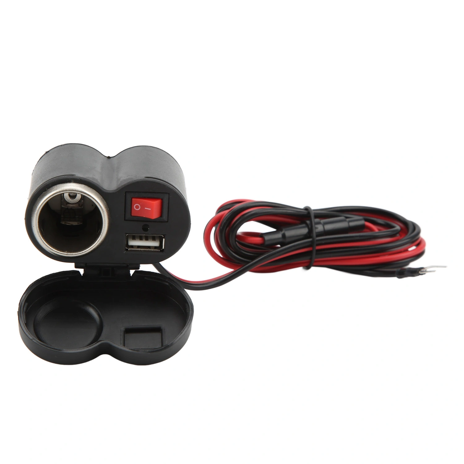 Motorcycle Handlebar Phone Charger Cigarette Lighter Socket Single USB Blue LED for Electronic Devices
