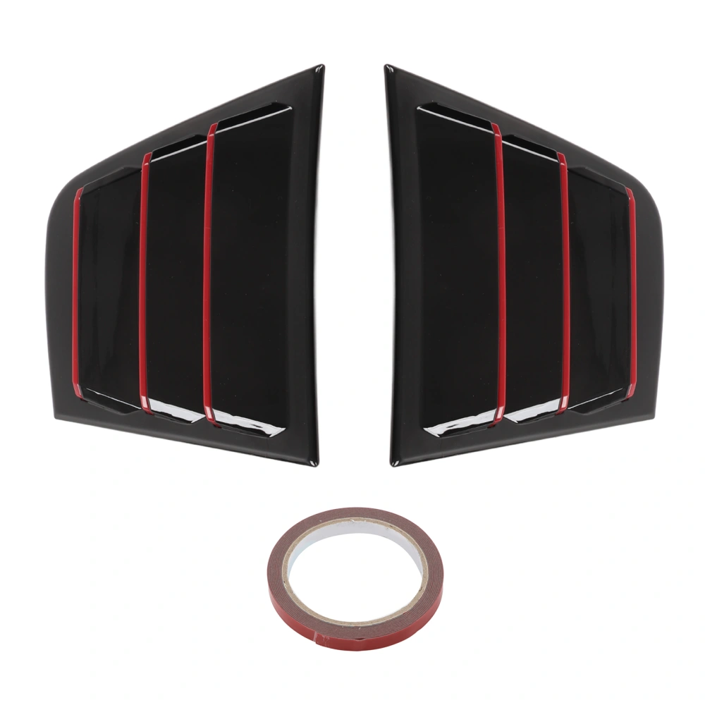 2pcs Gloss Black Side Vent Window Cover ABS Window Scoops Louver Replacement for Dodge Charger 2011‑2021Black Red