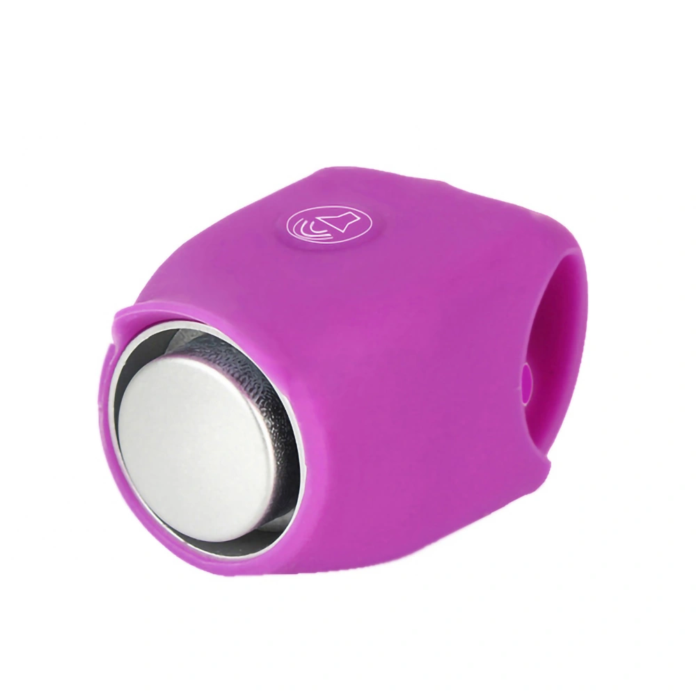 BuyWeek Bicycle Handlebar Horn Bike Bell 120dB 5 Ringtones Switched Waterproof Silicone 10mAh Battery for CyclingPurple