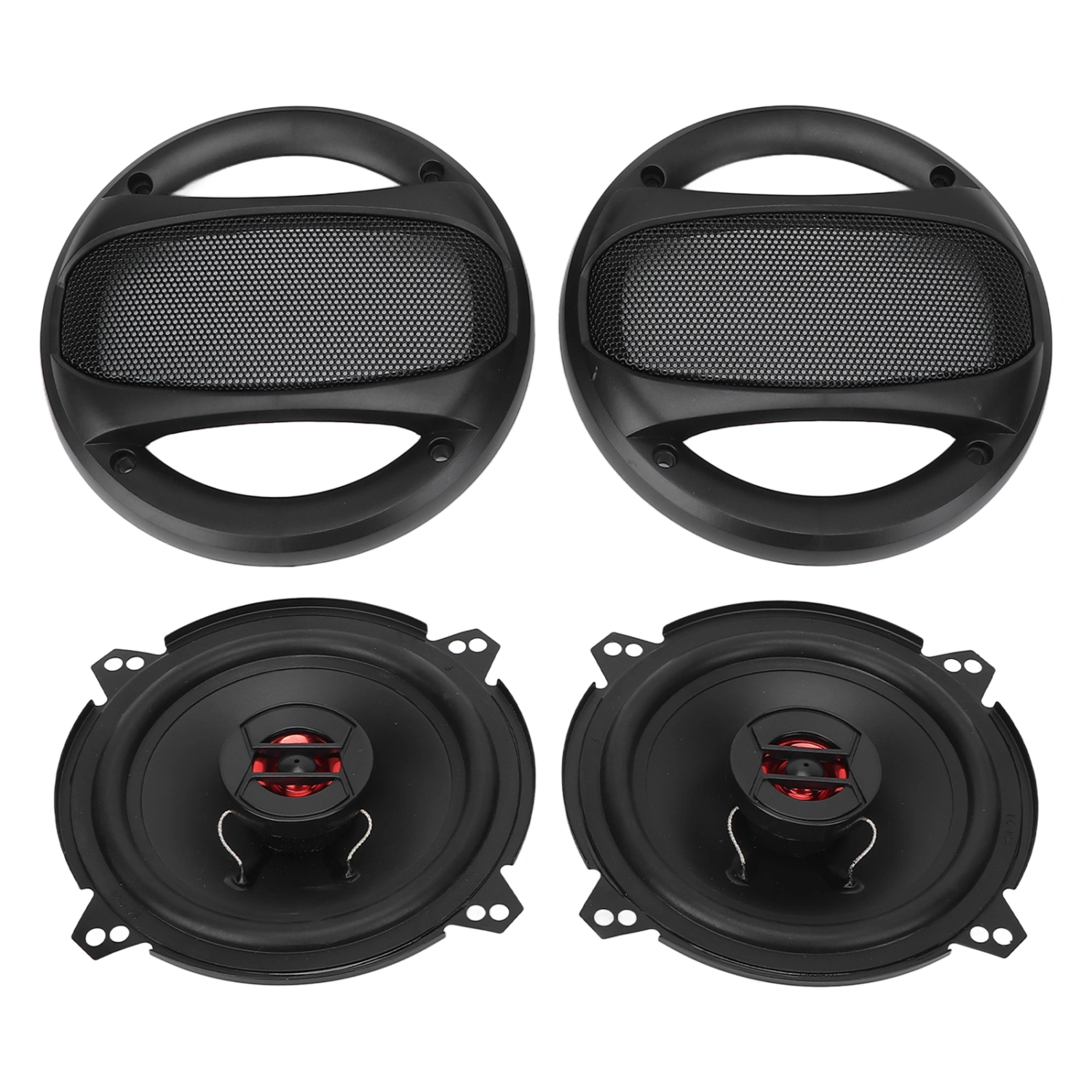 BuyWeek 2pcs Car Sound Speaker 5‑1/4in 150W 12V High Performance Audio Tweeter Universal for Stereo System