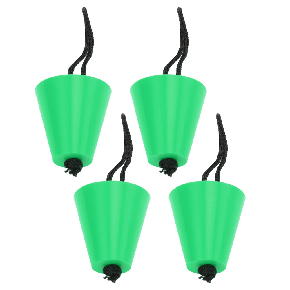 4pcs Scupper Plug Kit with Lanyard Flexible Silicone Drain Holes Stopper Bung Universal for Kayaks CanoesGreen