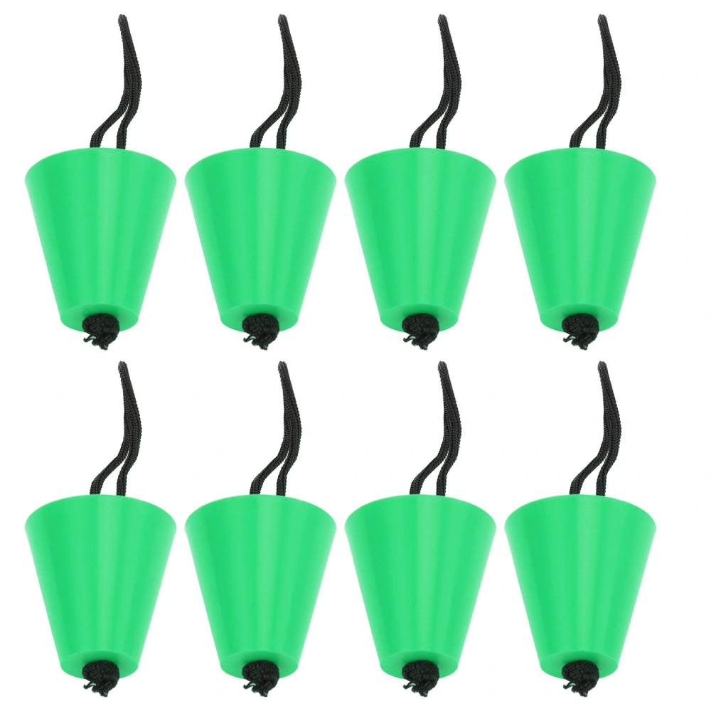 8Pcs/Set Kayak Scupper Plug Silicone Drain Hole Bung Stopper with Lanyard for CanoeGreen