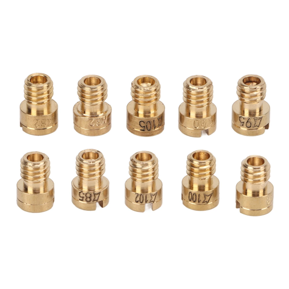 10pcs Carburetor Main Jets Metal Carb Main Nozzle 82‑105 for GY6 50cc 139QMB Scooter Moped