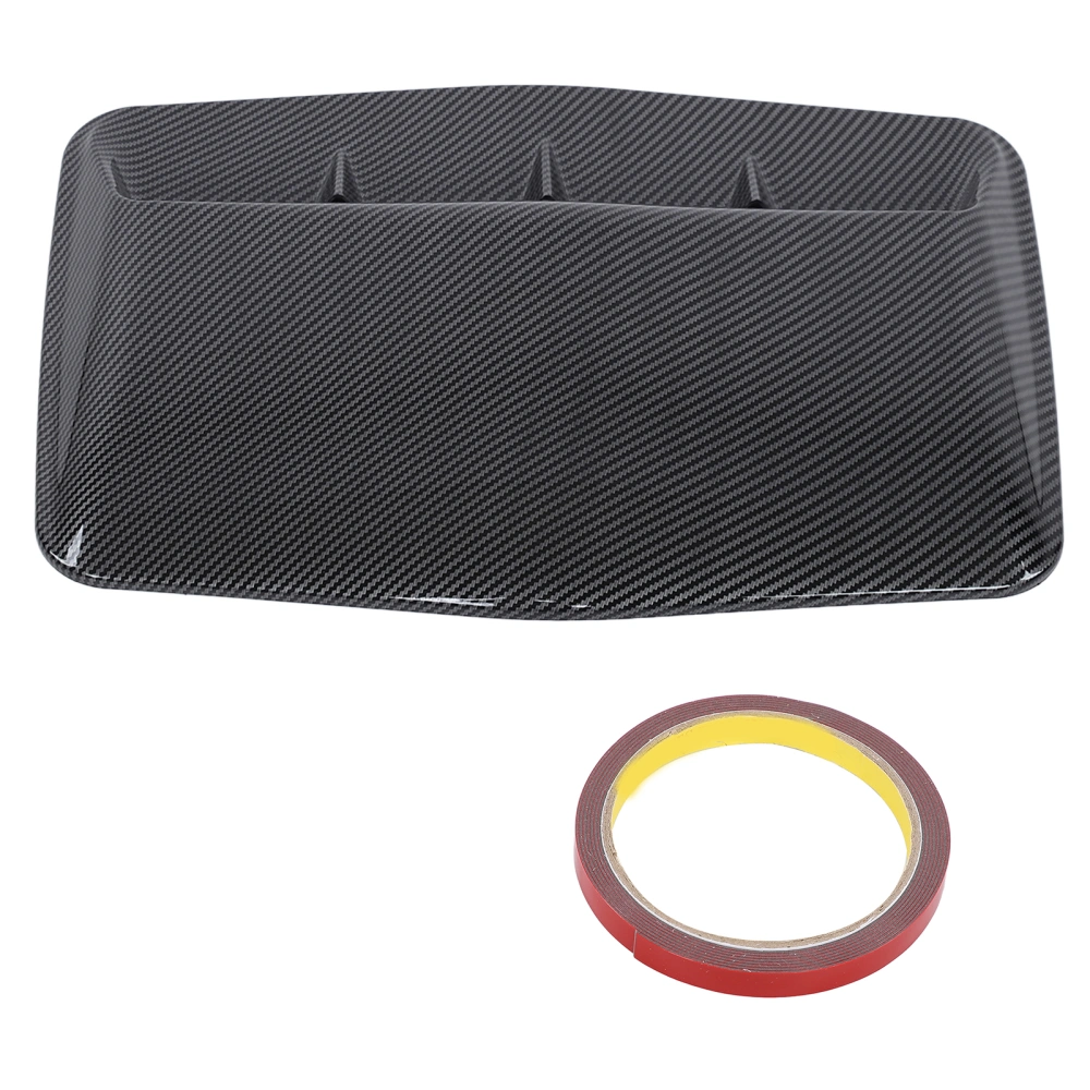 Car Hood Scoop Cowl ABS Air Vent Decorative Cover with Tape for Automotive ModificationCarbon Fiber Style