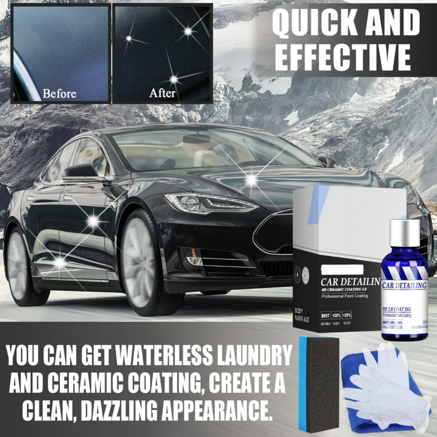 BuyWeek Ceramic Nano Coating for Cars Super Hydrophobic Paint Sealant Protection Kits for Car Beauty Care