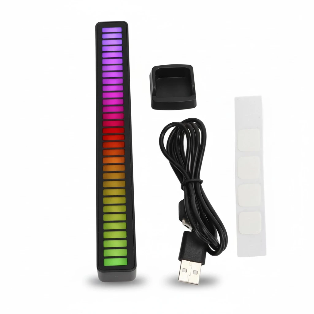 BuyWeek RGB Sound Control Light 32 Bit Voice Activated Pickup Rhythm Lights for PC Television Car