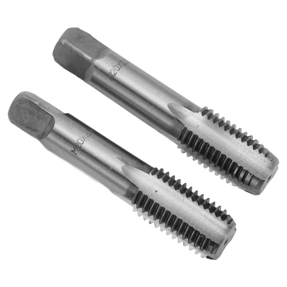 2pcs High Speed Steel Metric Thread Tap Straight Flutes Thread Tapping Tool Hand Thread TapM20x2.5