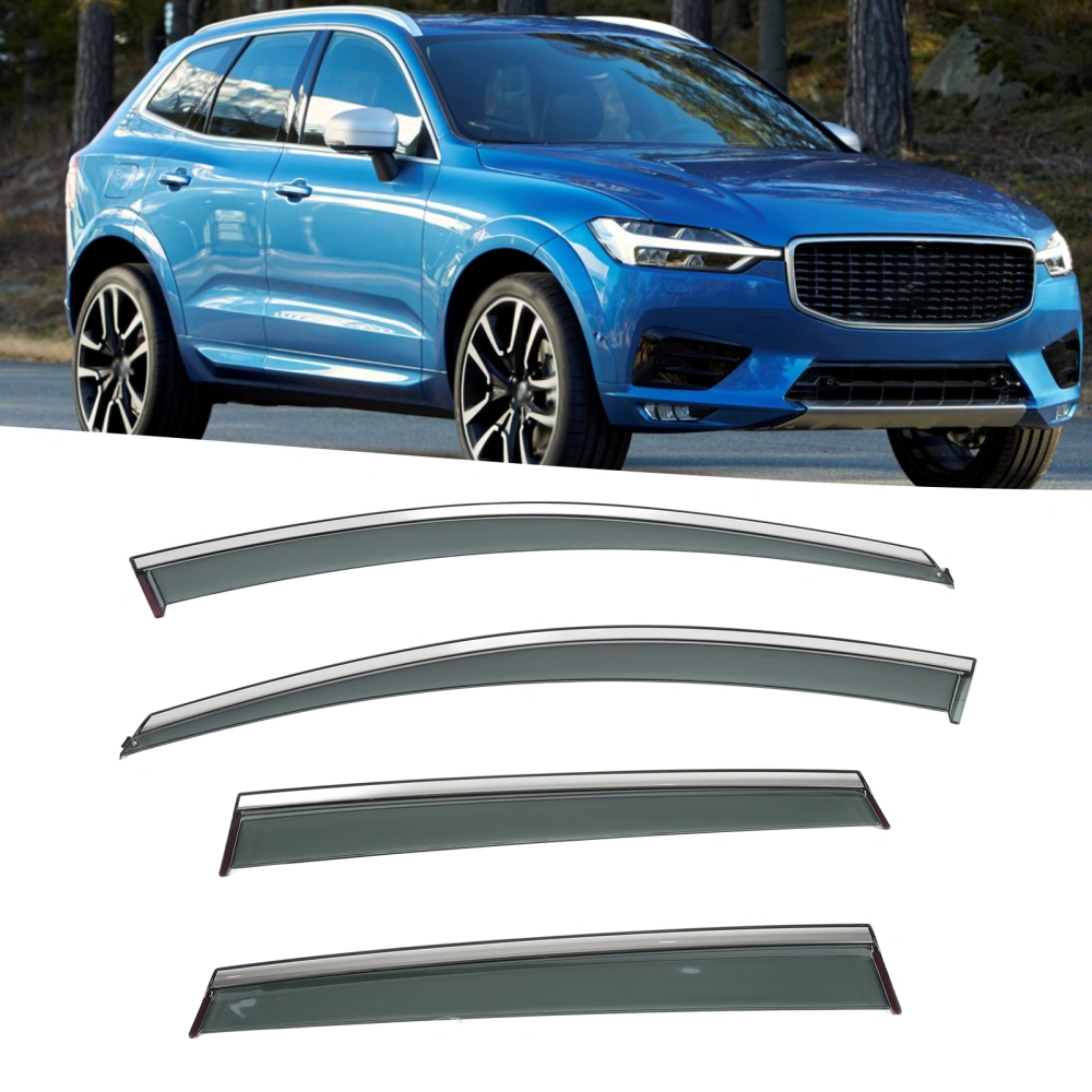 BuyWeek 4Pcs/Set Car Side Window Visor Deflector Vent Rain Guard Sun Shade Replacement for XC60 2009‑2017