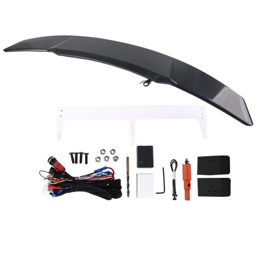 BuyWeek Rear Trunk Spoiler Wing Carbon Fiber Style Automatic Lifting Tail Decoration Universal for Sedan Car Modification