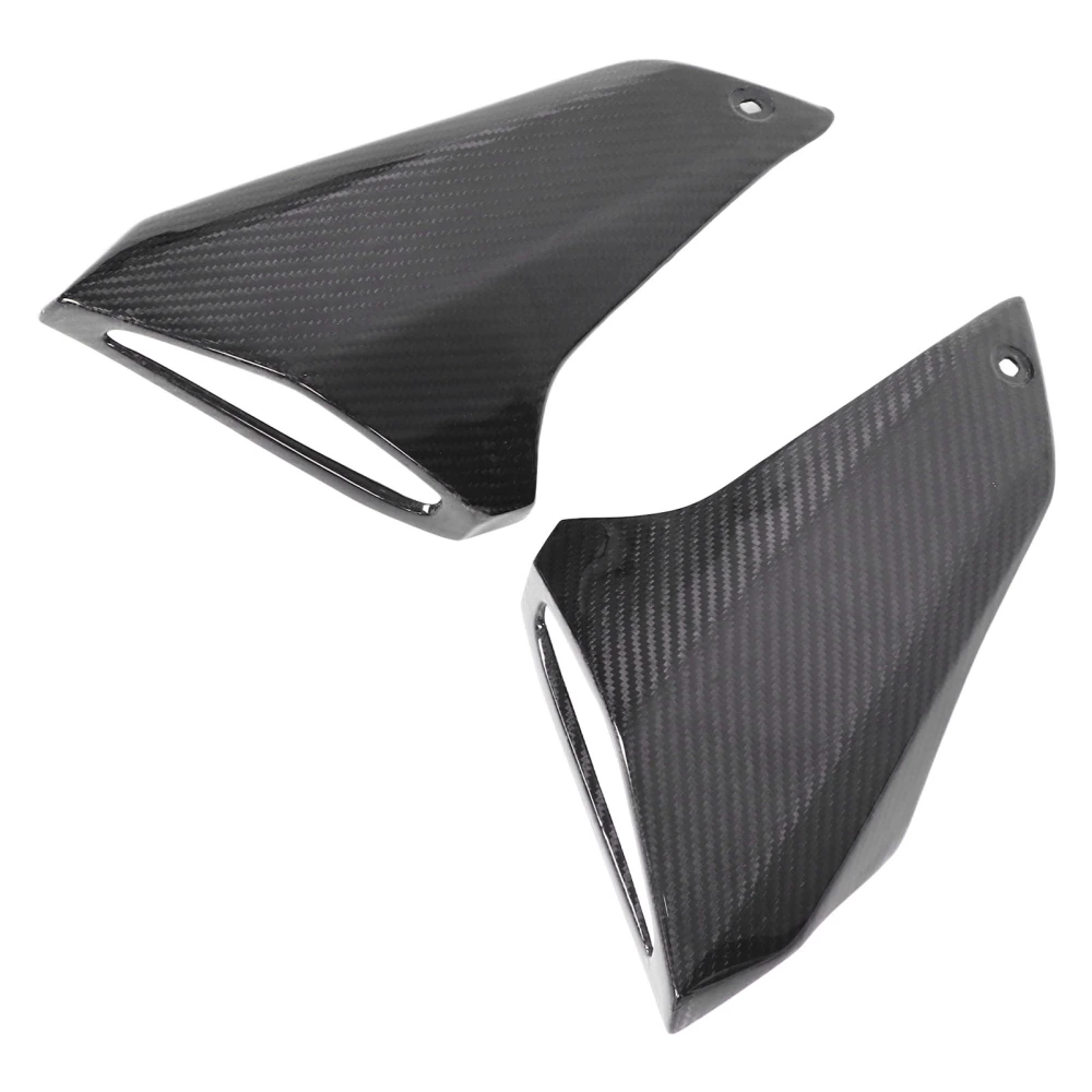 Motorcycle Fuel Tank Front Panel Trim 3K Carbon Fiber Intake Pipe Protective Sticker Replacement for MT‑09 2013‑2016