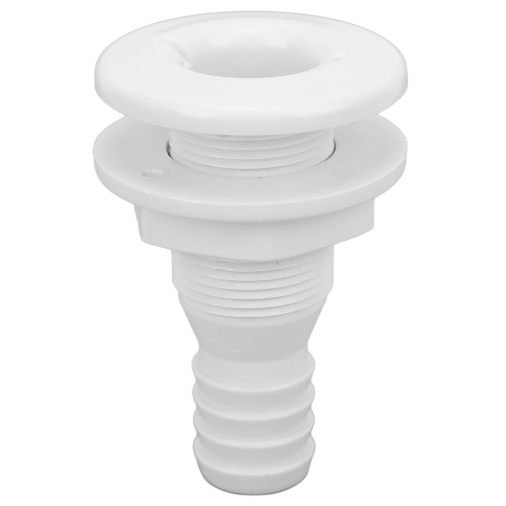 BuyWeek 1in Thru Hull Fitting ABS Straight Impact Resistant Hose Connection Accessory for Boats MarinesWhite