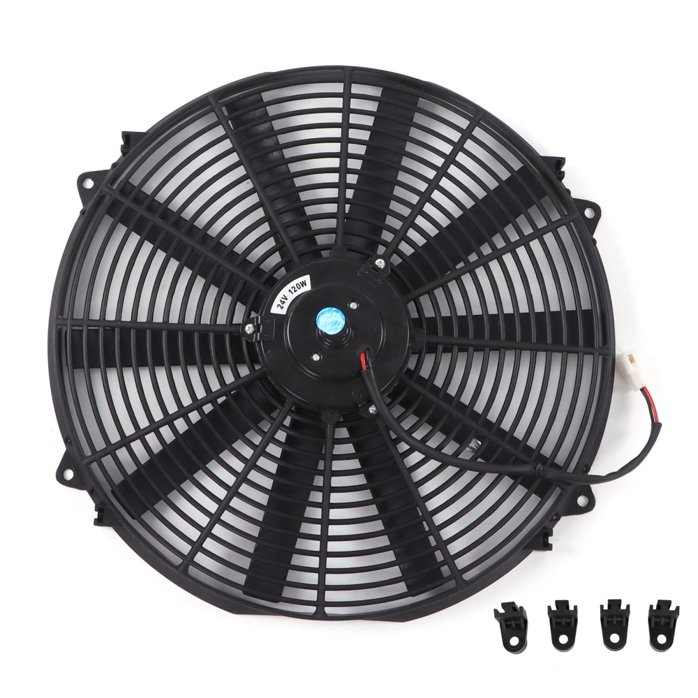 BuyWeek 16in Universal Slim Fan Push Pull Electric Radiator Cooling Fan 24V 120W for Car Truck RV