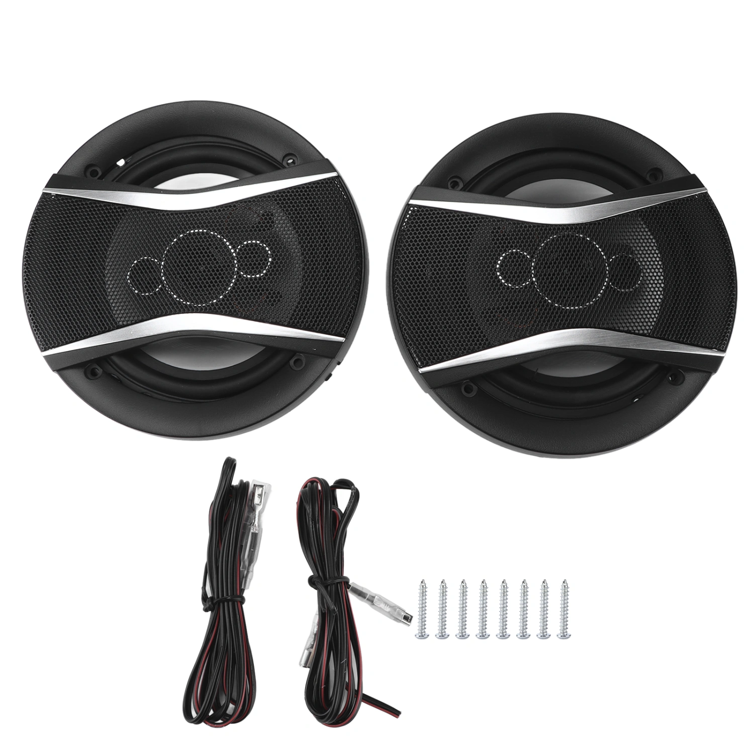 BuyWeek Pair Car Audio Speaker 6.5in Full Frequency 35hz‑22khz 91dB 4Ω Round Universal Moisture Proof