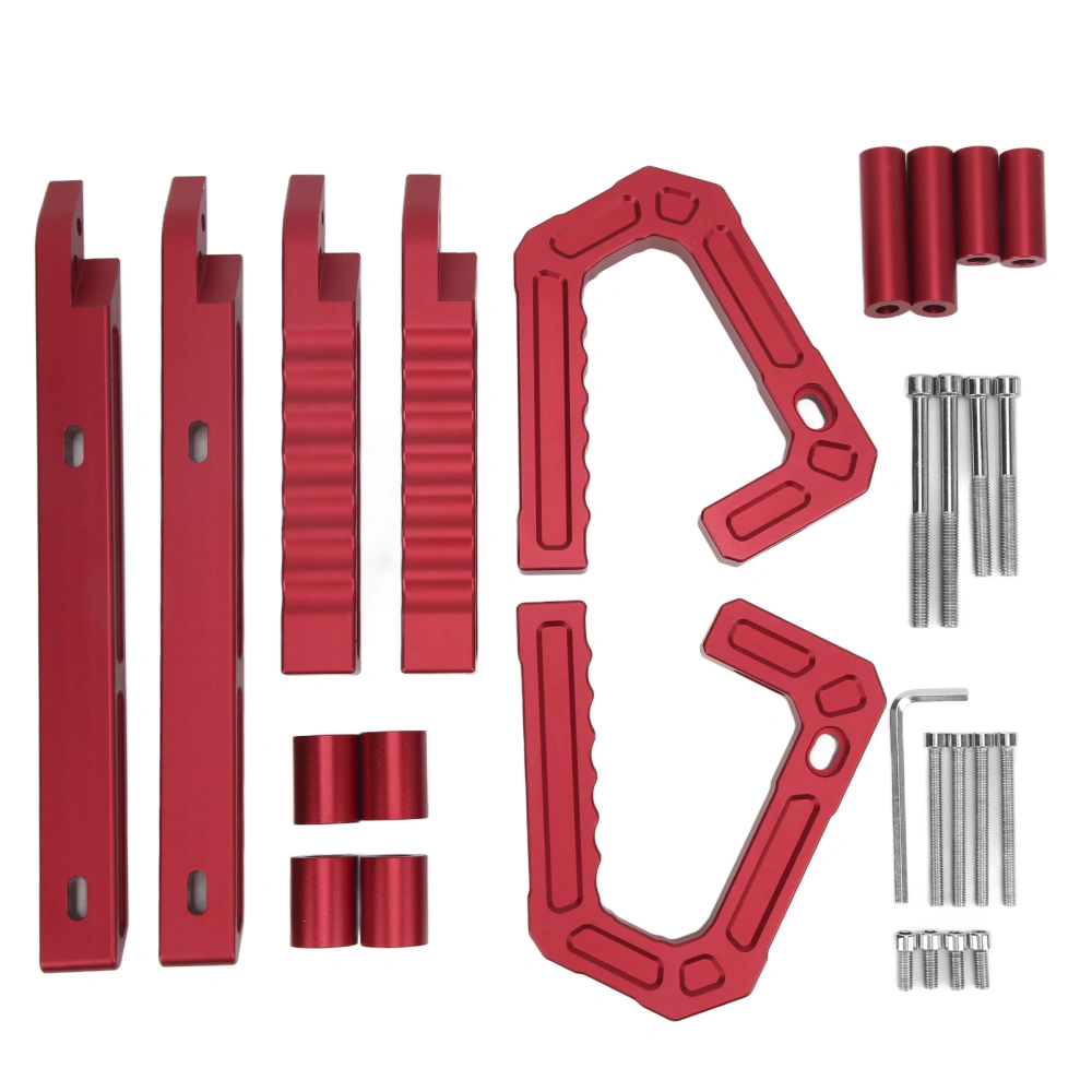 Aluminum Front Rear Grab Bar Handle Kit Car Accessories Replacement for Wrangler JK 2007 ‑ 2018Red