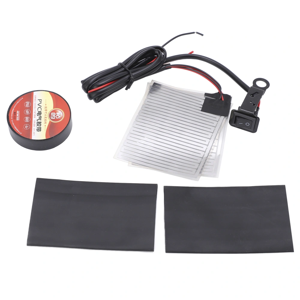 BuyWeek Universal Heated Grips Motorcycle Electric Heating Handle Kit Refit Insert Handlebar Pad 12V