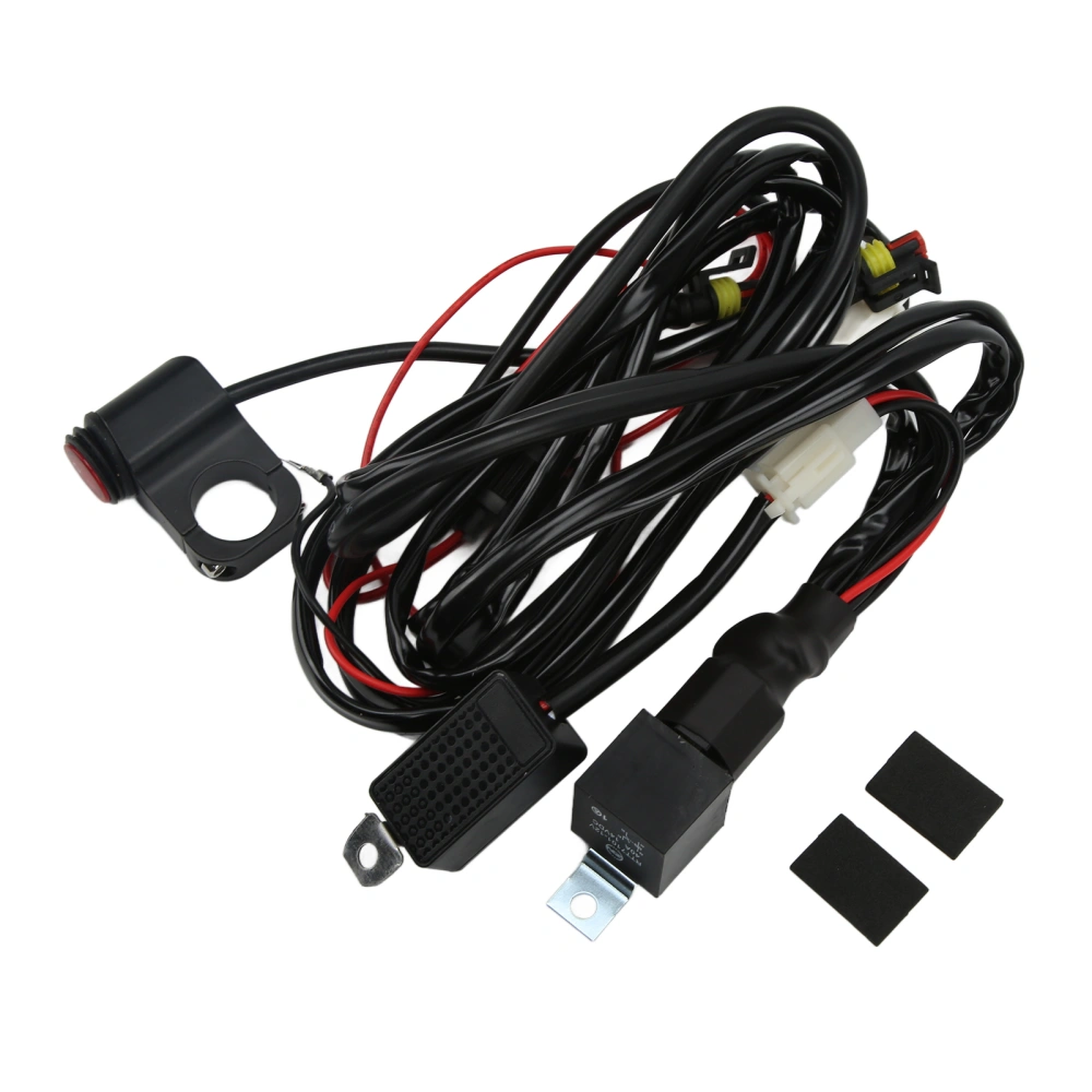 13ft LED Light Switch Wiring Harness 14AWG 1‑to‑2 with Relay 40A Fuse for Motorcycle SUV ATV UTV