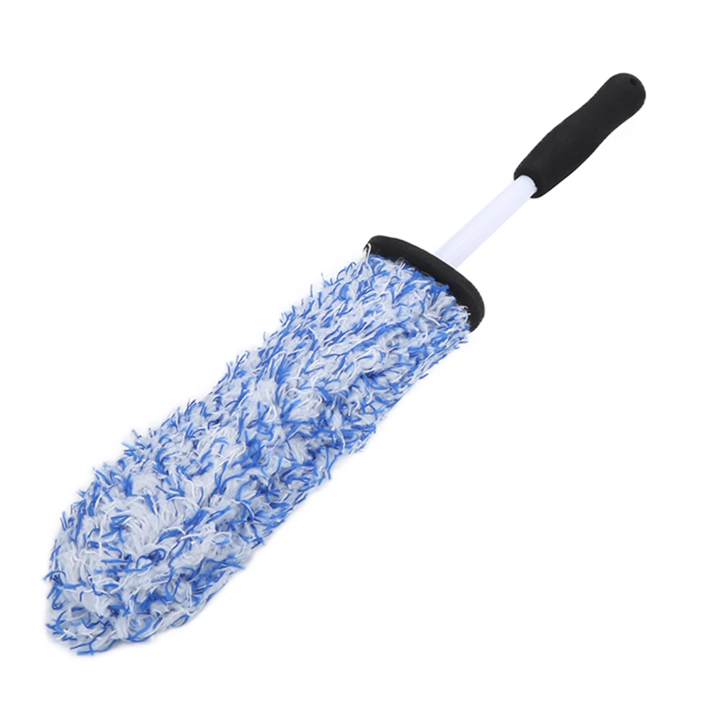 Car Wheel Tire Cleaning Brush Microfiber Soft Multipurpose Long Reach for Exhaust Bumper MudguardBlue